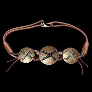 Statement Belt Boho Metal Round Woven Rope Dopamine Dressing Bead Wearable Art‎